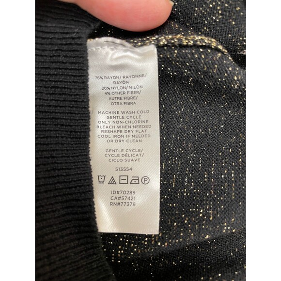 Ann Taylor Factory Metallic Striped Turtleneck Sweater Size Large NWT - Picture 7 of 8